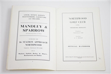 Circa 1954 Northwood Golf Club Official Handbook with Alastair Johnston Bookplate