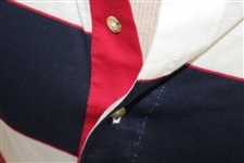 Mark Calcavecchia's 1989 Ryder Cup USA Team Issued Red/White/Blue Short Sleeve Shirt- XL