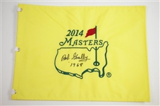 Bob Goalby Signed 2014 Masters Embroidered Flag with 1968 Inscription JSA ALOA