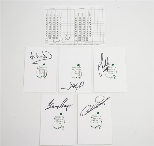 Player, Langer, Olazabal, Weir, Lyle & Woosnam Signed Augusta Scorecards JSA ALOA