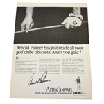 Arnold Palmer Signed Arnies Own Advertising Magazine Page JSA ALOA