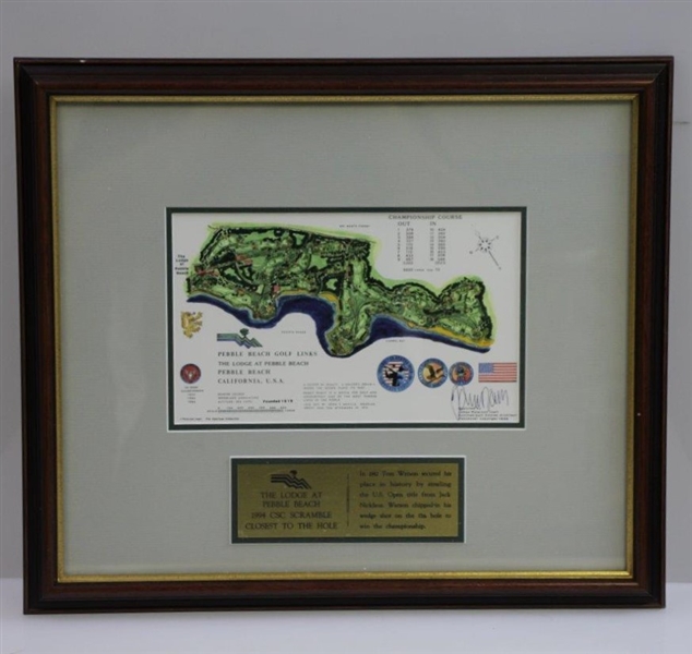 Pebble Beach Golf Links Framed James P Izatt Topographical Print - Framed