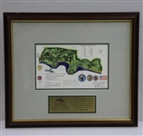 Pebble Beach Golf Links Framed James P Izatt Topographical Print - Framed