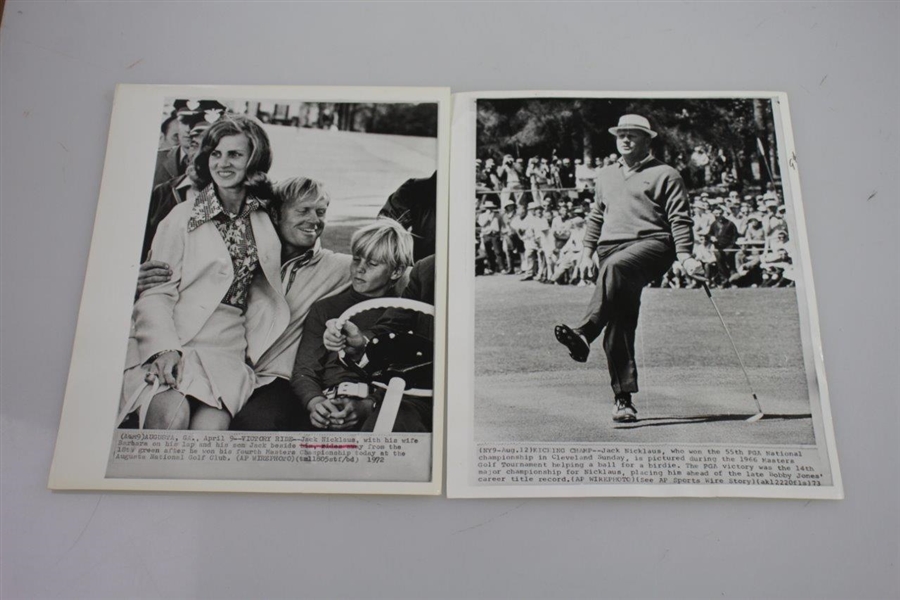 1966 & 1972 Jack Nicklaus Masters Tournament Wire Photos
