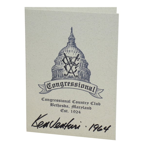 Ken Venturi Signed Congressional Scorecard with 1964 Notation JSA ALOA