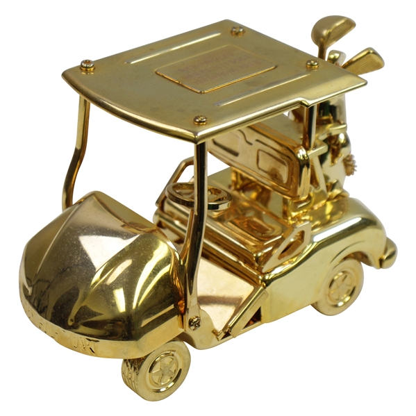 Ken Venturi's Personal Gold Colored Golf Cart with 'Ken Venturi 1964 U.S. Open Champion'