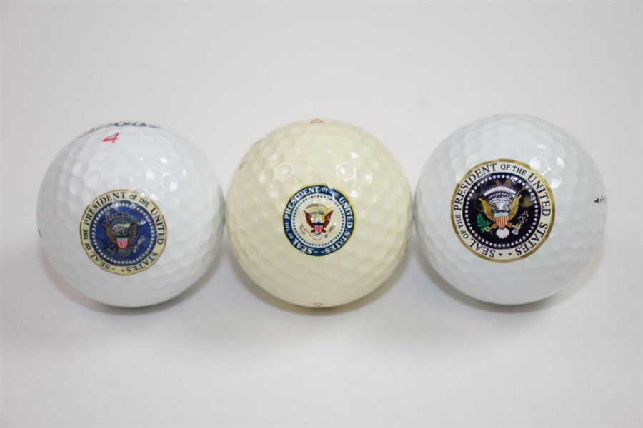 Ken Venturi's Personal Presidential Logo Golf Balls - Ronald Reagan, George H.W. Bush, & George W. Bush