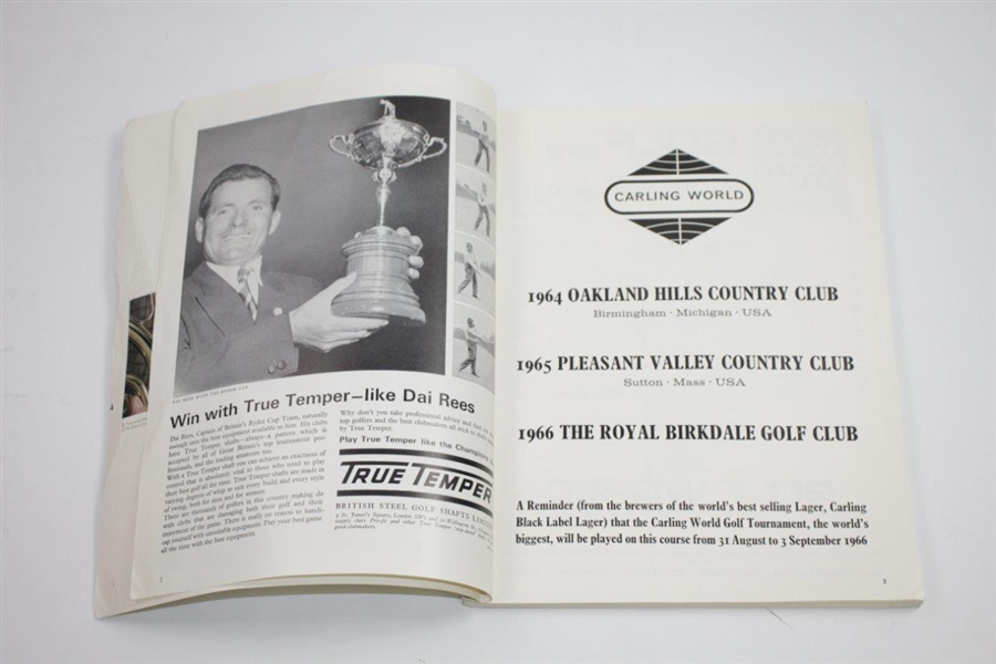 Ken Venturi's Personal 1965 Ryder Cup at Royal Birkdale Official Program