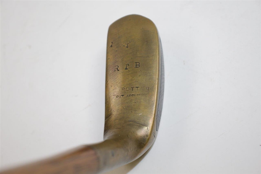 R.T.B. Brass Head Putter with Wood Face Insert - Pat. Applied