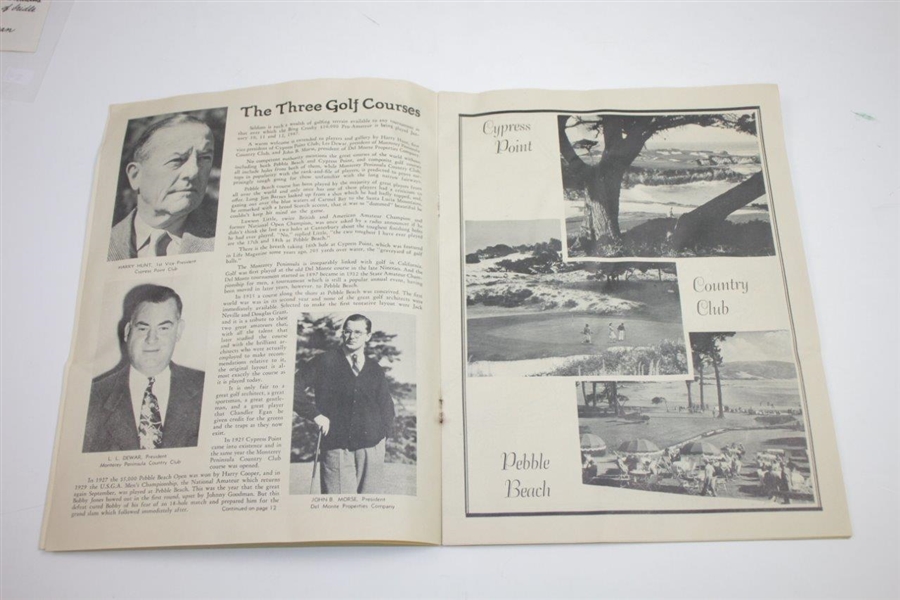1947 Bing Crosby Pro-Am Program, Contestant Badge, Scorecard, & Pairing Sheet  - Rod Munday Collection