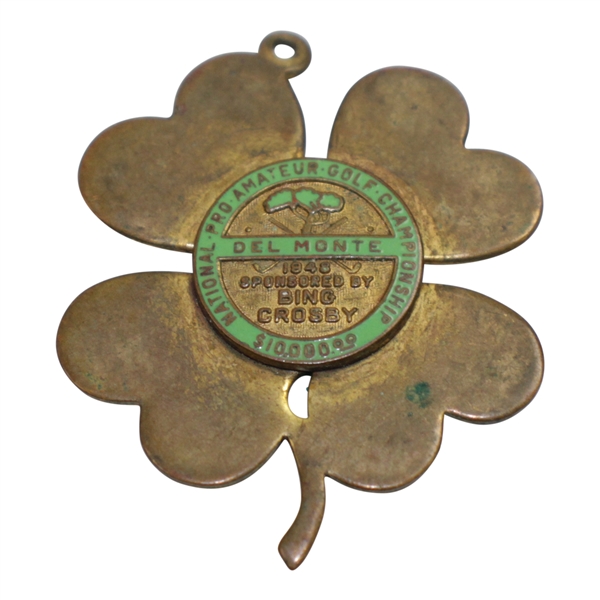 1948 Bing Crosby Pro-Am at Del Monte 'Clover' Contestant Badge - Rod Munday Collection