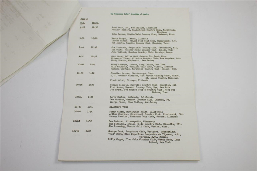 1952 PGA Championship at Keller GC Letters, Qualifier Scorecard, & Pairing Sheet - Rod Munday Collection