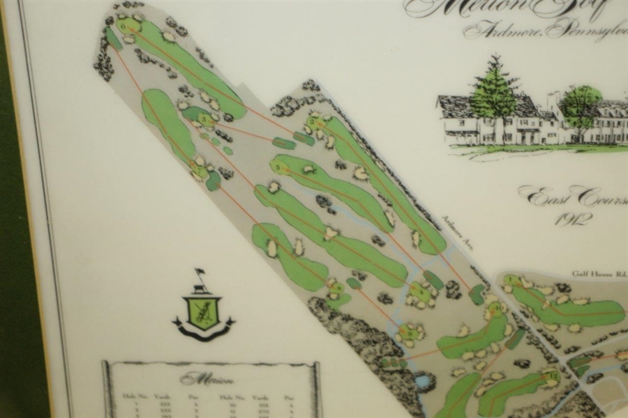 Merion Golf Club East Course 1912 Layout with Hole/Yardage Key & USGA Hosted Events