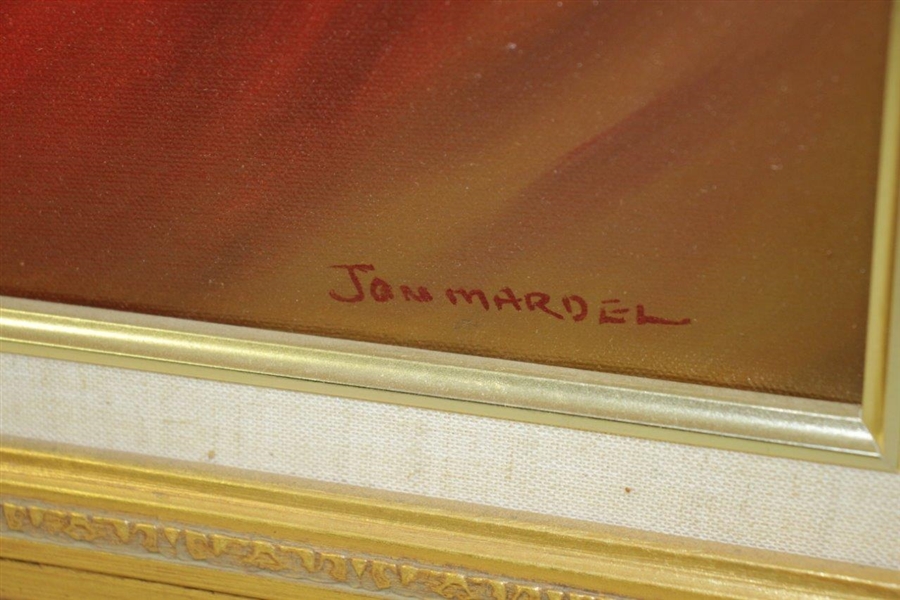 Undated Jack Fedigan's Invitational Pro-Am Painting of Jay Hebert by Jon Mardel - Framed