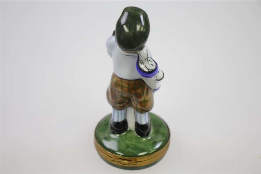 Ceramic Hand Painted Limoges France Golfer with Pipe - Paint Main Xg