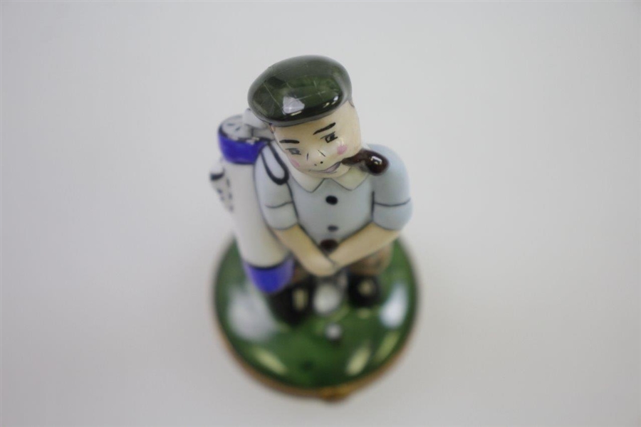 Ceramic Hand Painted Limoges France Golfer with Pipe - Paint Main Xg