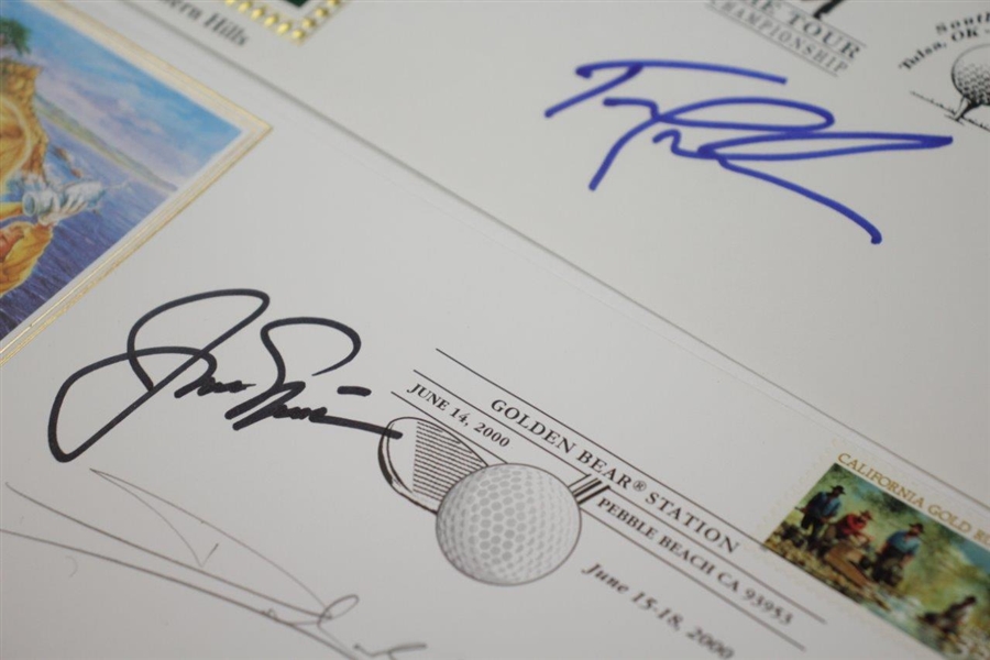 Jack Nicklaus Signed 2000 US Open & Tom Lehman Signed 1996 Tour Championship Cachets JSA ALOA