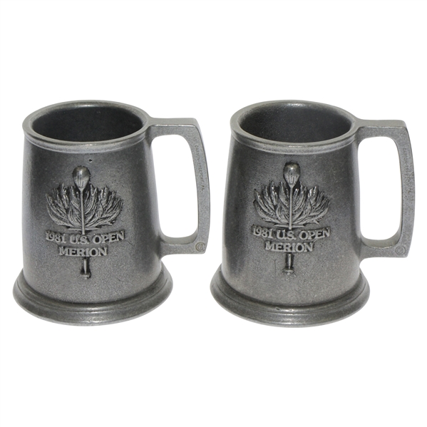1981 US Open at Merion GC Commemorative Pewter Tankards