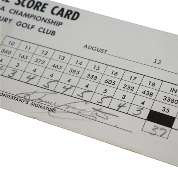 Jack Nicklaus Scorer's Signed Official Used 1973 PGA Championship Sunday Scorecard - Record Setting 12th of 18 Majors