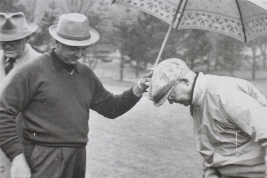 Sam Snead Holding Umbrella for President Dwight D. Eisenhower United Press Association Photo