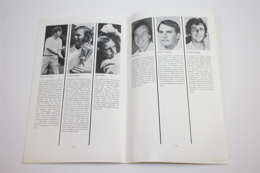 1975 The Walker Cup at The Old Course St. Andrews Official Program