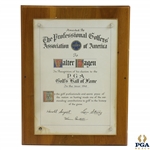 Walter Hagens 1940 PGA Golf Hall of Fame Induction Award - Original Charter Member!
