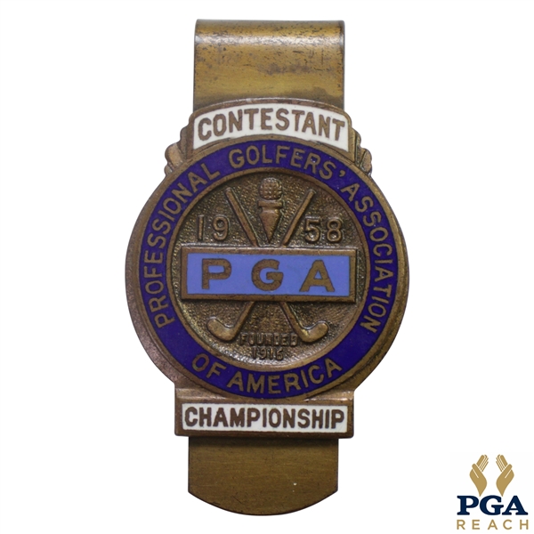 1958 PGA Championship at Llanerch C.C. Contestant Badge - Dow Finsterwald Winner