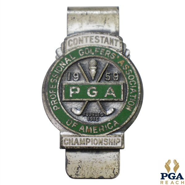1959 PGA Championship at Minneapolis GC Contestant Badge - Bob Rosburg Winner