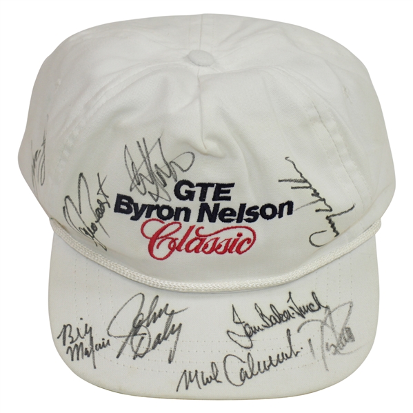 Payne Stewart & 6 Major Winners Signed GTE Byron Nelson Classic Hat JSA ALOA