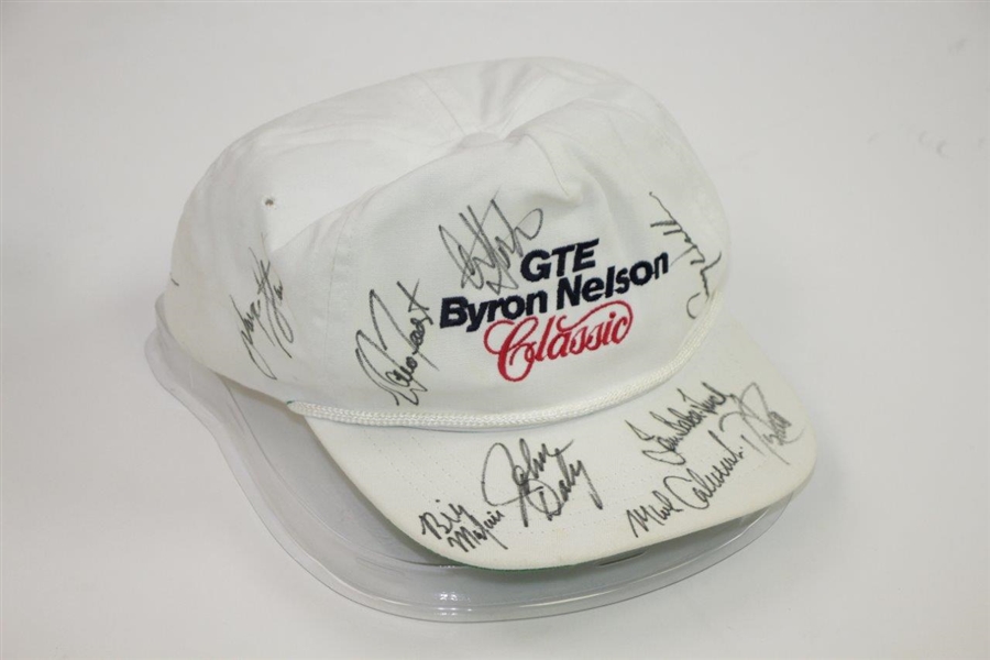 Payne Stewart & 6 Major Winners Signed GTE Byron Nelson Classic Hat JSA ALOA