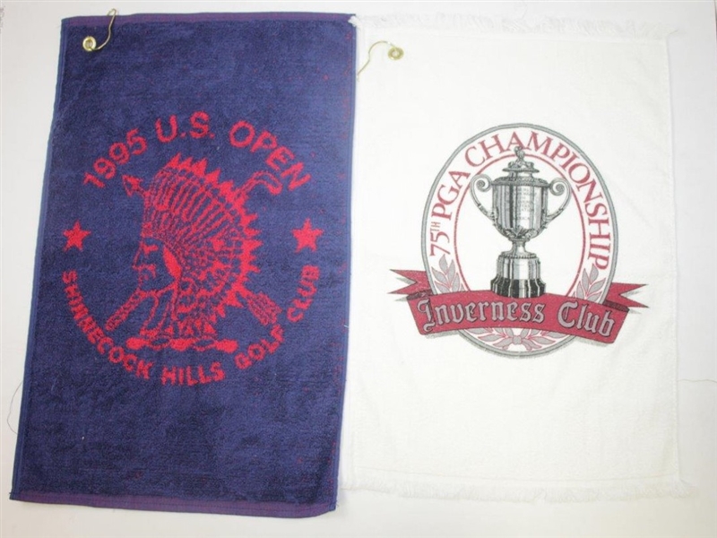 Four Major Championship Unused Tournament Bag Towels - OPEN, PGA, US Open (Pebble & Shinnecock)