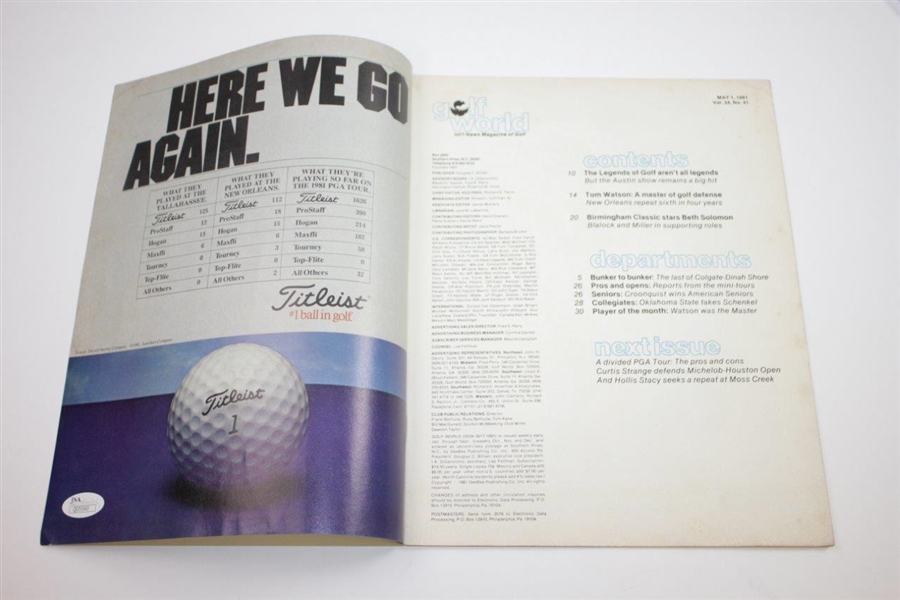 Tom Watson Signed Golf World Magazine - May 1, 1981 JSA #Q05560