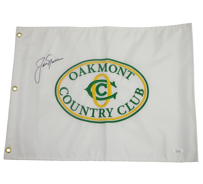 Jack Nicklaus Signed Oakmont Country Club Embroidered Flag FULL JSA #BB15069