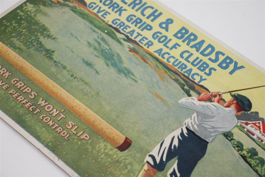 Vintage Hillerich & Bradsby Kork Grip Golf Clubs Advertising POS 9 1/2 x 14 1/2 Broadside