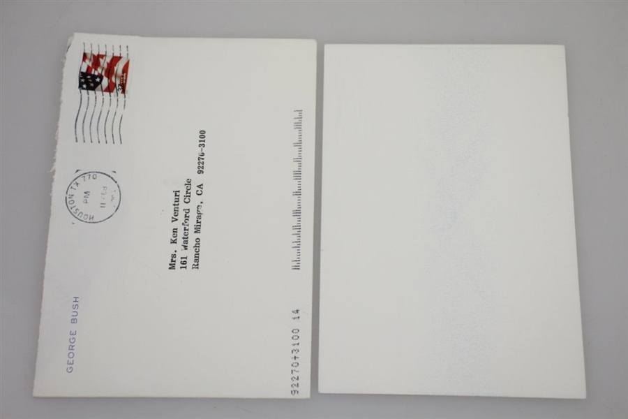 President George Bush #41 Hand-Written & Signed Note to Kathleen Venturi with Envelope JSA ALOA