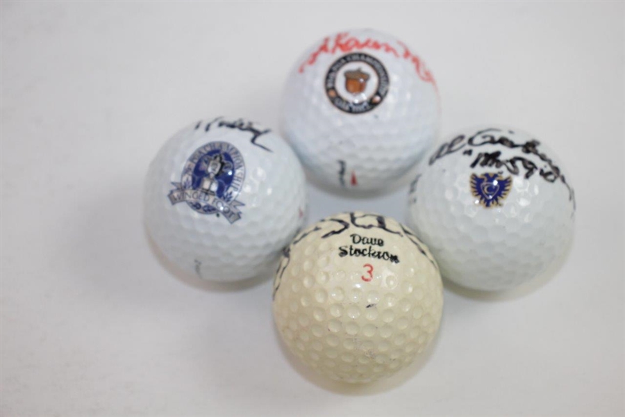 PGA Champs Al Geiberger, Dave Stockton, Davis Love III, & Shaun Micheel Signed Golf Balls JSA ALOA