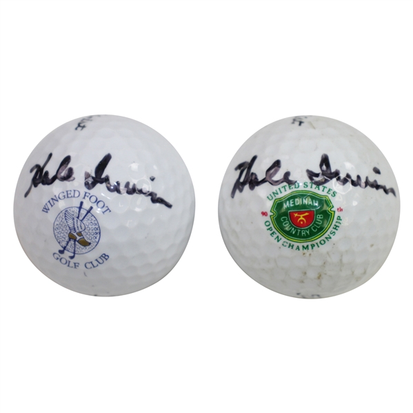 Hale Irwin Signed US Open Victories Logo Golf Balls - Winged Foot & Medinah JSA ALOA