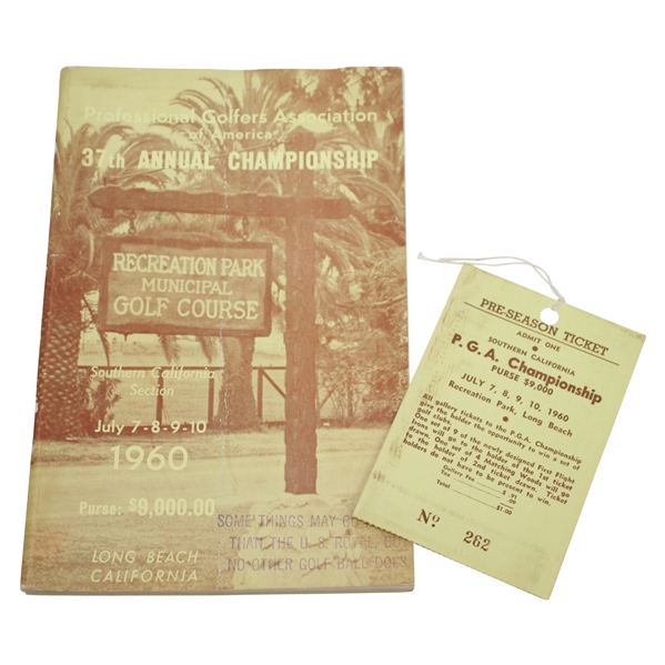 1960 Southern California P.G.A. Championship Official Program & Ticket #262