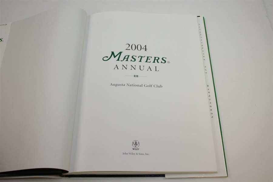 2004 Masters Tournament Annual Book w/ Dust Jacket - Phil Mickelson Winner