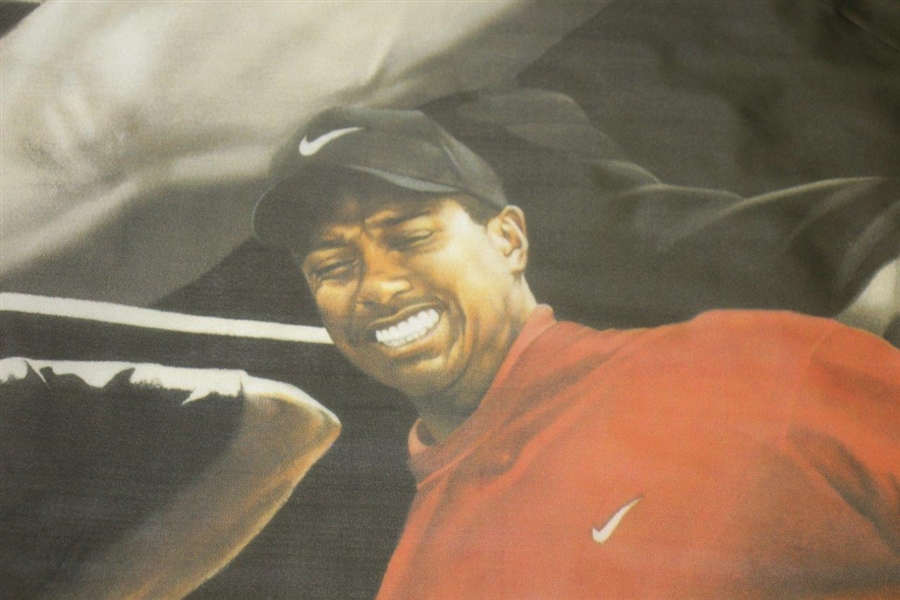 Tiger Woods Rollout Nike Cloth Collage Banner with Swing Finish, Concentration, & Victory