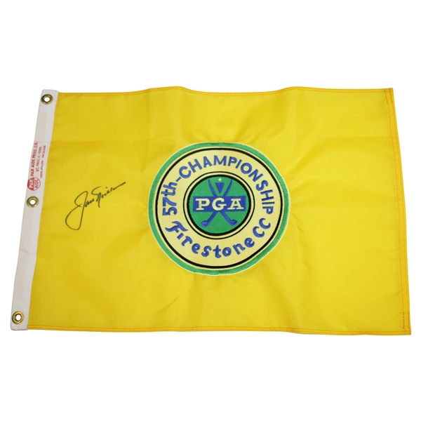 Jack Nicklaus Signed PGA Championship at Firestone CC Flag with Embroidered Logo JSA ALOA