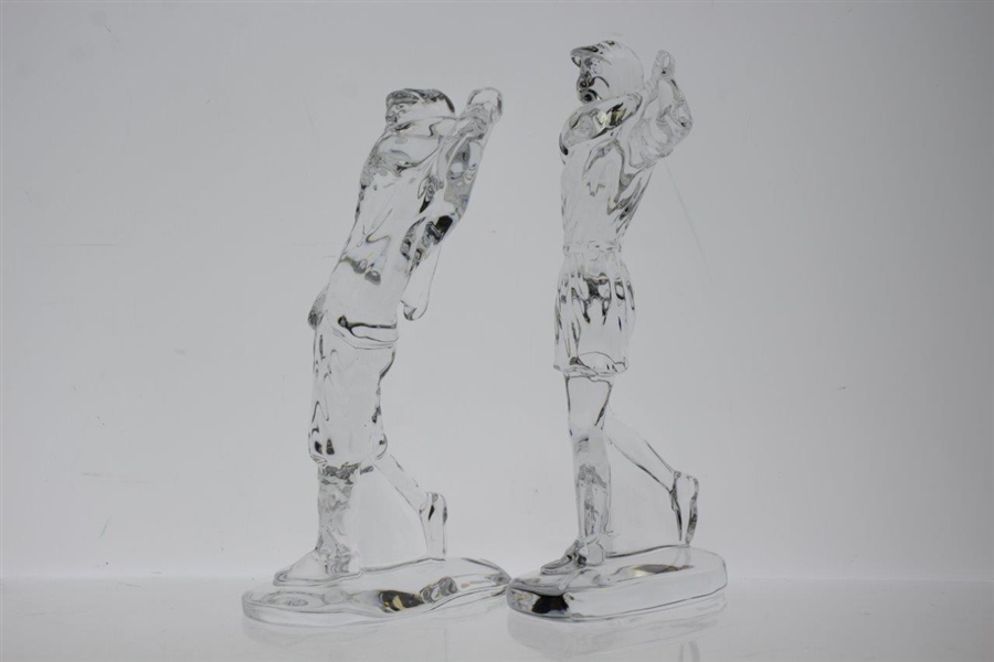 Pair of Male & Female Waterford Crystal Glass Golfers