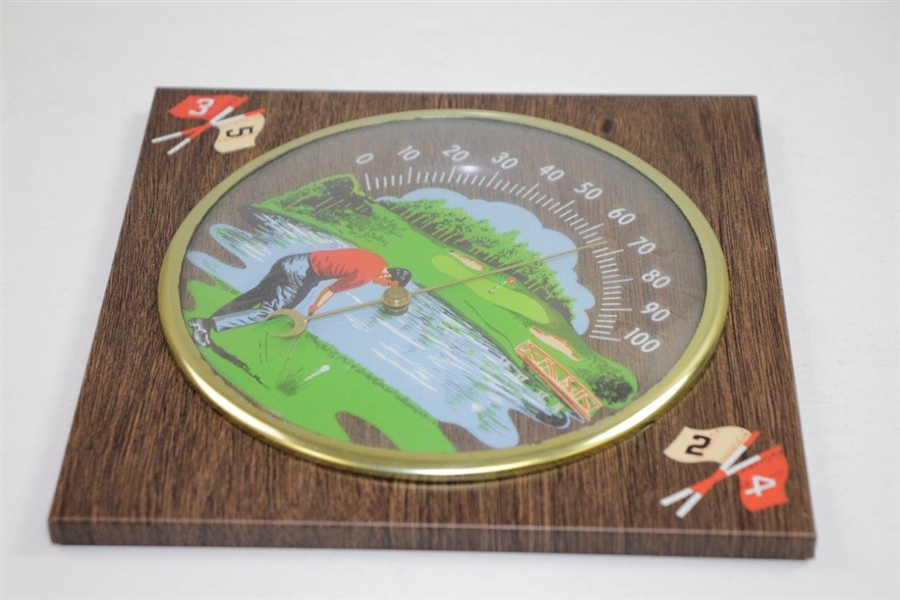Classic Sportsman Golf Themed 1960's Thermometer with Crossed Golf Flags