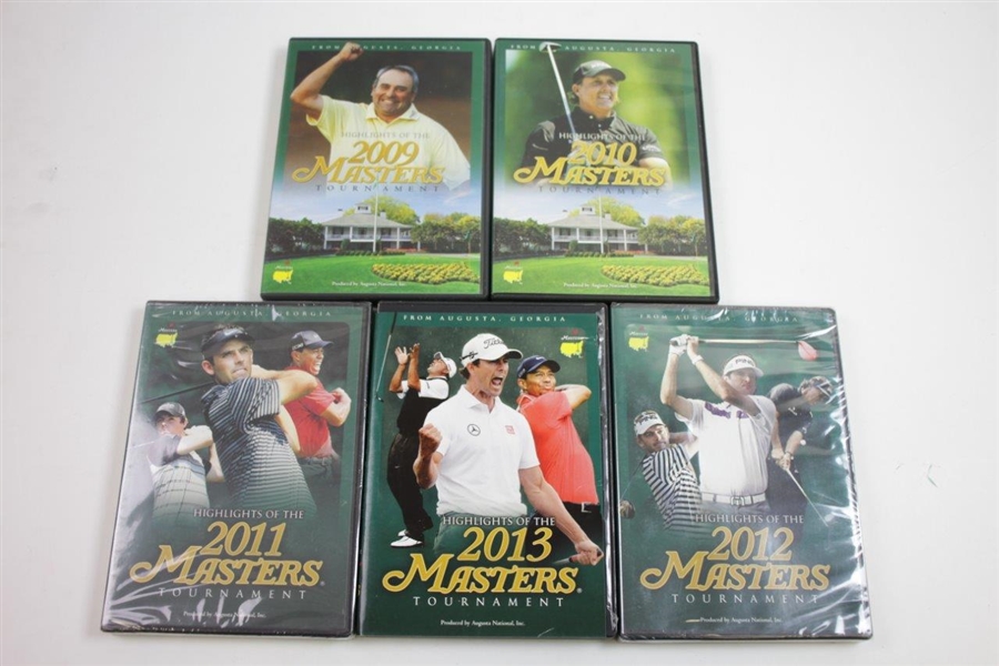 2009, 2010, 2011, 2012, & 2013 Official Masters Tournament 'Highlights' DVDs in Cases
