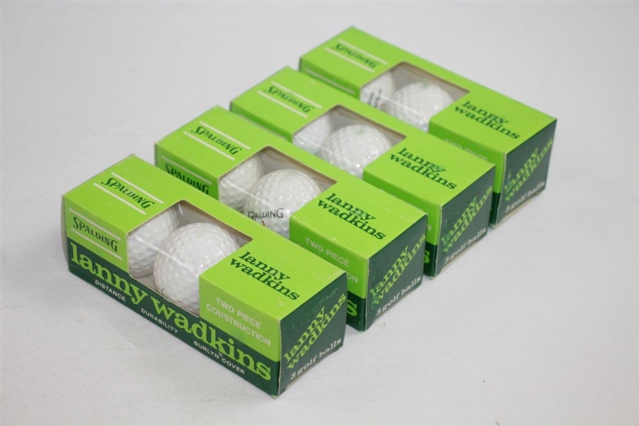 Box of Classic Dozen Lanny Wadkins Surlyn Cover Logo Golf Balls - Four Sleeves