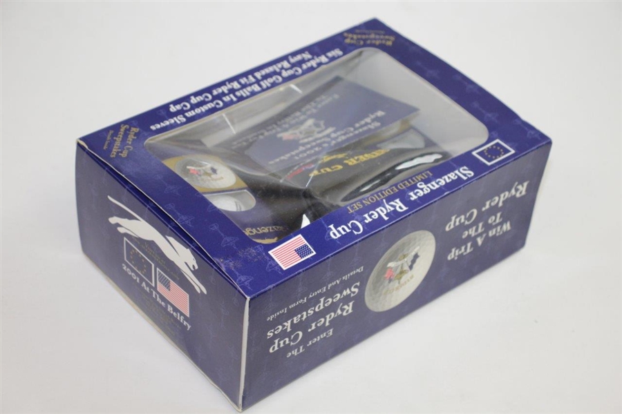 2001 Ryder Cup at The Belfry Ltd Ed Set of Golf Balls (2 Sleeves) & Relaxed Fit Ryder Cup Hat