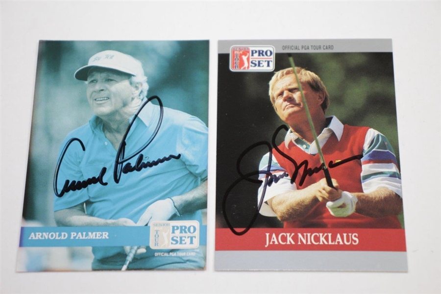 Arnold Palmer, Jack Nicklaus, Gary Player, & Lee Trevino Signed Pro-Set Golf Cards JSA ALOA
