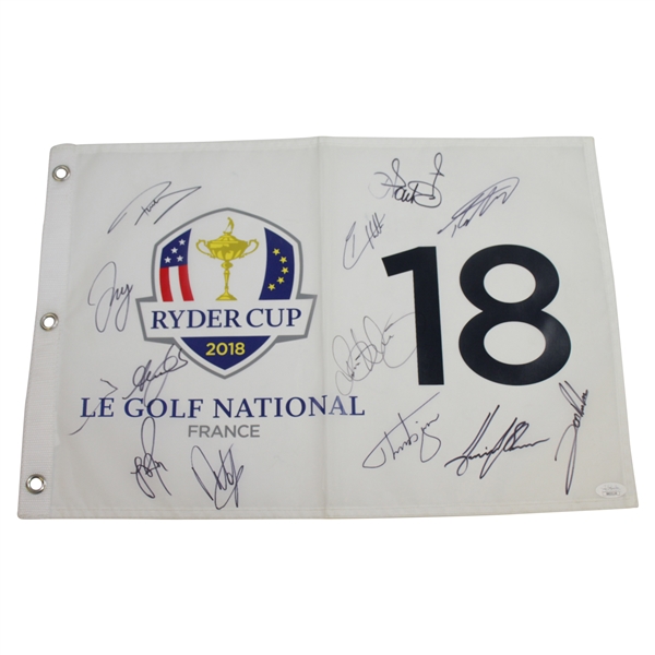 2018 Ryder Cup Flag at Le Golf National Flag Signed by European Team FULL JSA #BB22136
