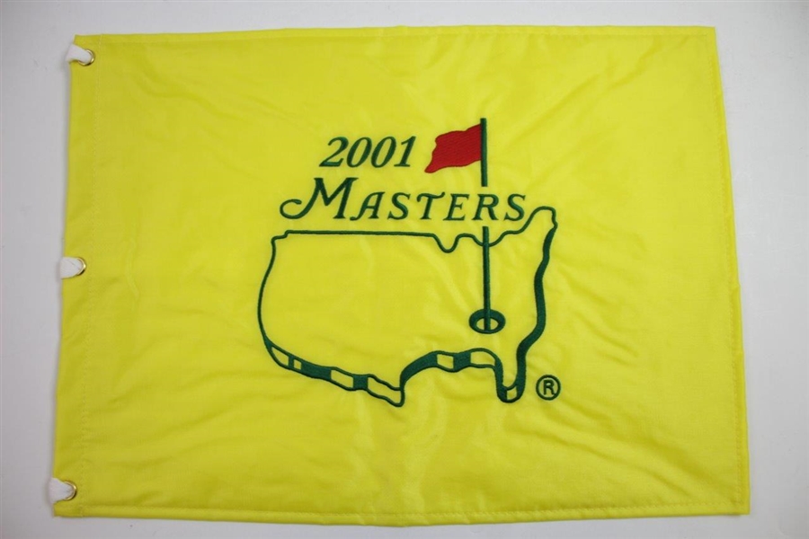 2001, 2002, & 2005 Masters Tournament Embroidered Flags - Tiger Wins!
