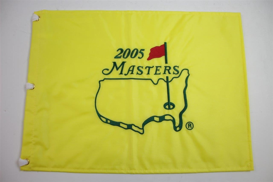 2001, 2002, & 2005 Masters Tournament Embroidered Flags - Tiger Wins!
